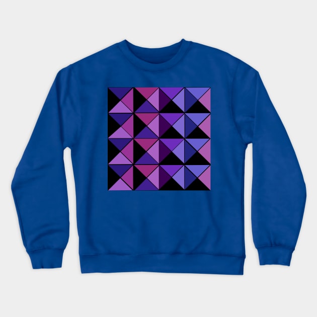 3D Illusion Squared - Violet Blue Crewneck Sweatshirt by Esprit-Mystique